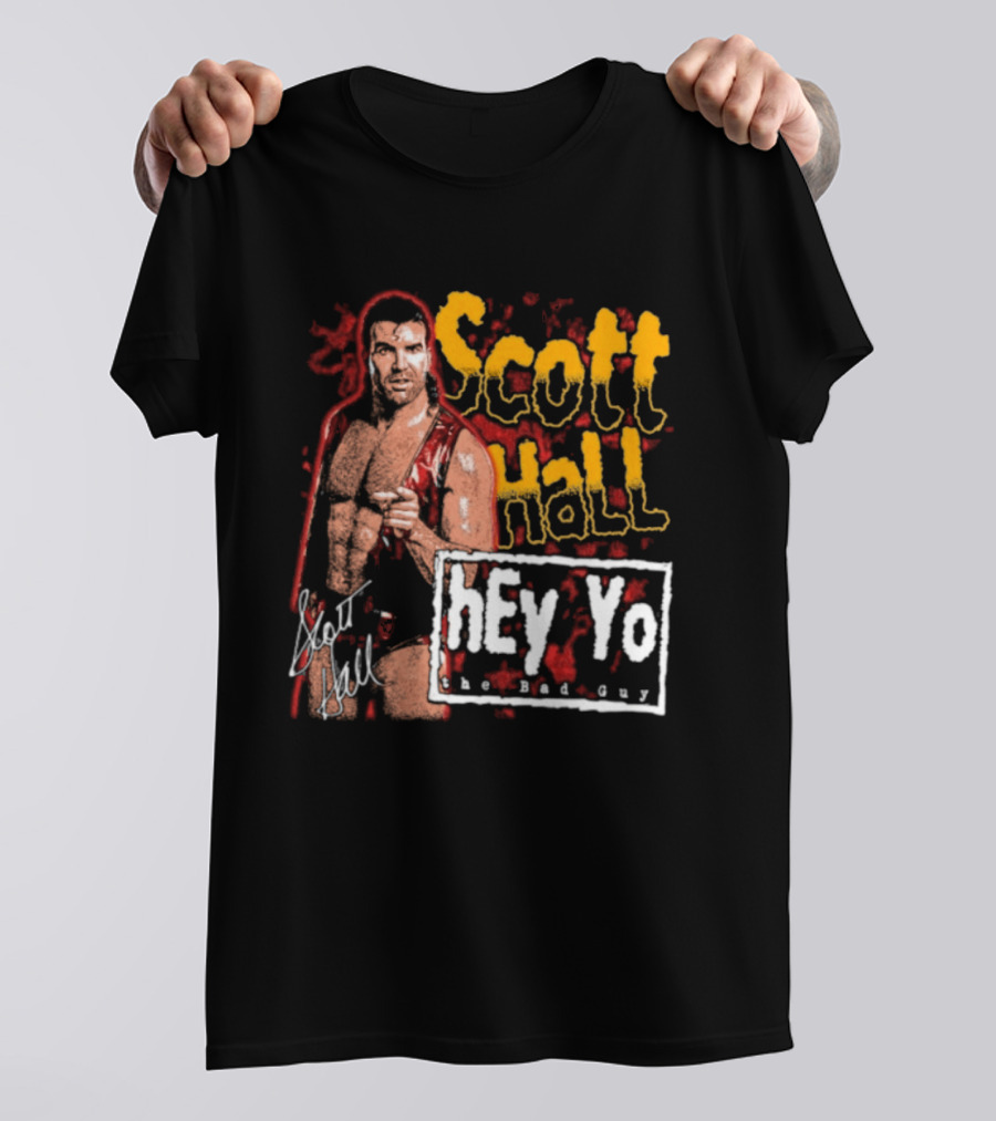 Scott Hall Hey Yo The Bad Guy Wrestling Legend WCW T-Shirt
