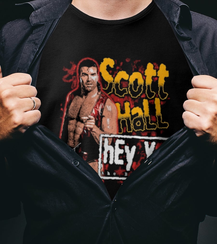 Scott Hall Hey Yo The Bad Guy Wrestling Legend WCW T-Shirt