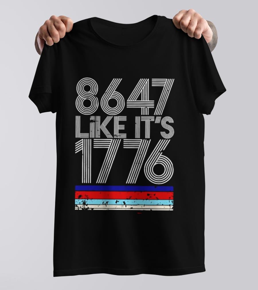 8647 Like It's 1776 Vintage Stripes Retro Numbers T-Shirt