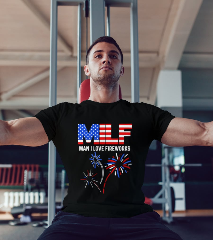 MLF Man I Love Fireworks American Flag Fireworks T-Shirt