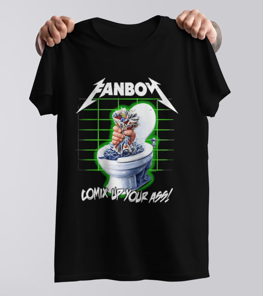 FANBOY Comix Up Your Ass Toilet Hand Print T-Shirt