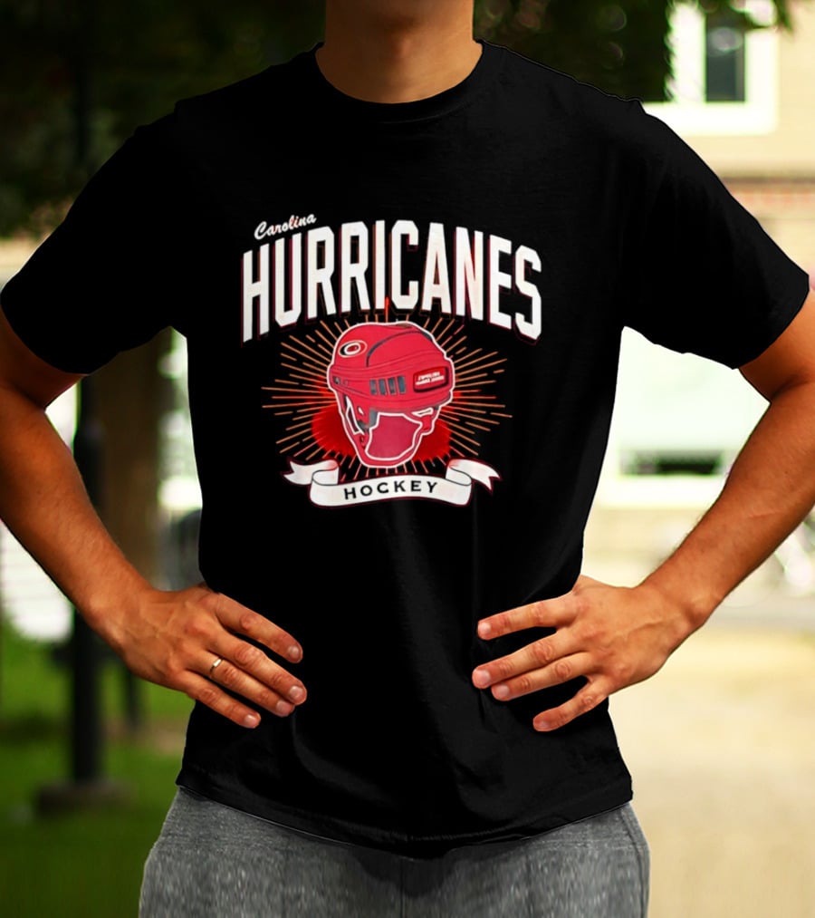 Carolina Hurricanes Red Helmet Hockey T-Shirt