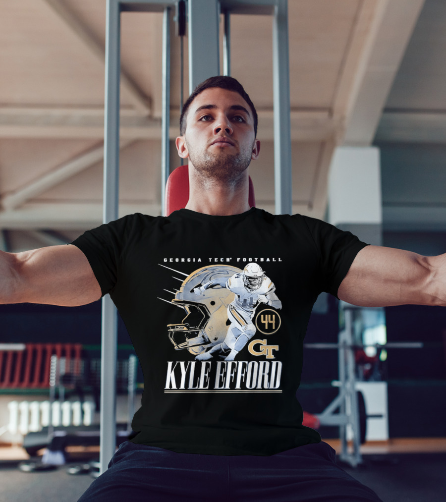 Georgia Tech Football Kyle Efford 44 GT Helmet T-Shirt