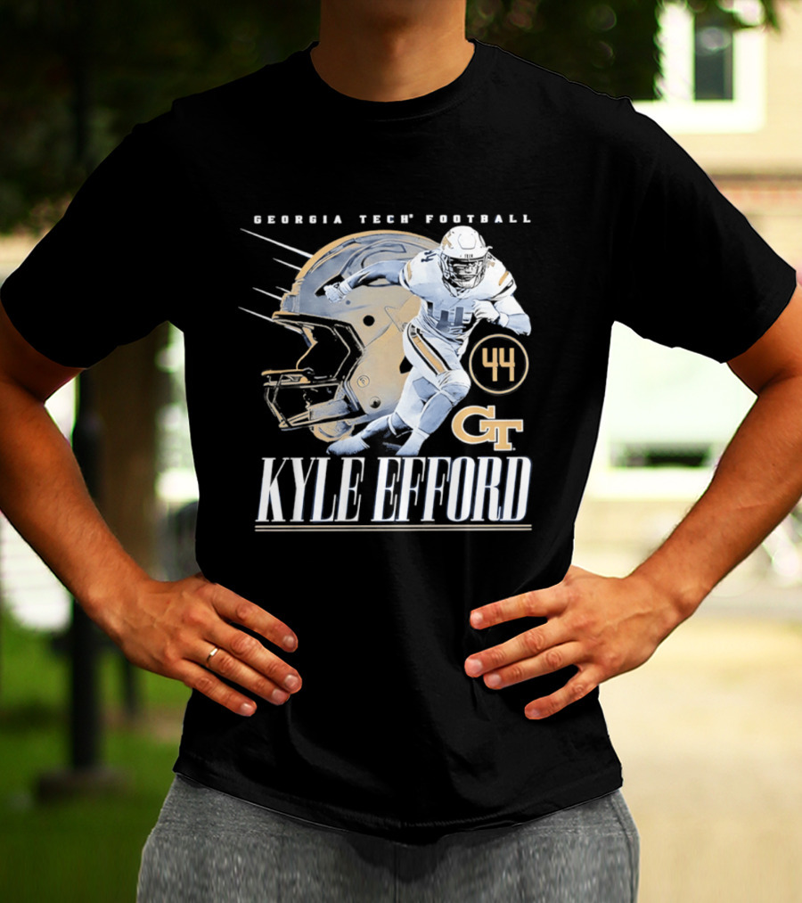 Georgia Tech Football Kyle Efford 44 GT Helmet T-Shirt