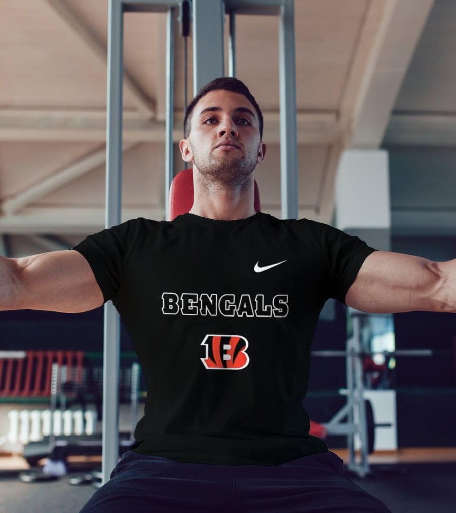 Bengals Skeleton Blue Colla American Proud Mechanic Cincinnati B Nike B T-Shirt