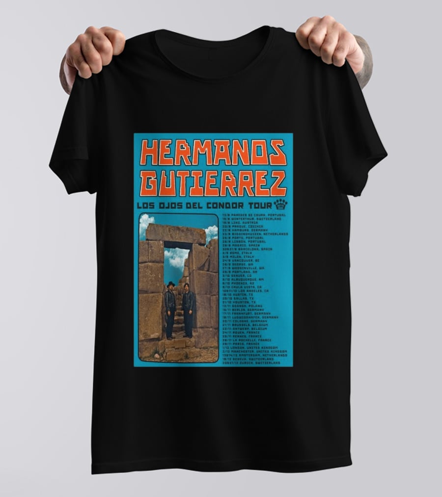 Hermanos Gutierrez Los Ojos Del Condor Tour 2026 Portugal Switzerland Germany Netherlands Spain USA Mexico Canada T-Shirt