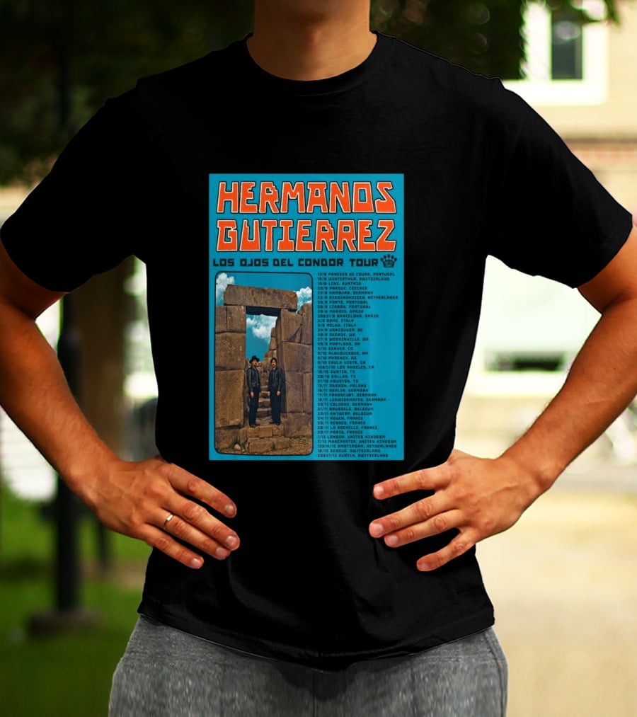 Hermanos Gutierrez Los Ojos Del Condor Tour 2026 Portugal Switzerland Germany Netherlands Spain USA Mexico Canada T-Shirt