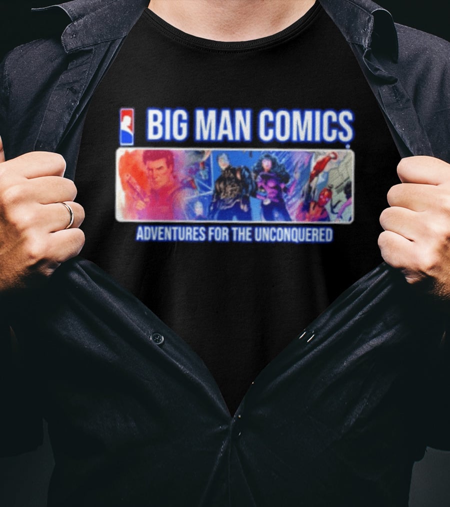 Big Man Comics Adventures For The Unconquered Dean Cain Action Heroes T-Shirt