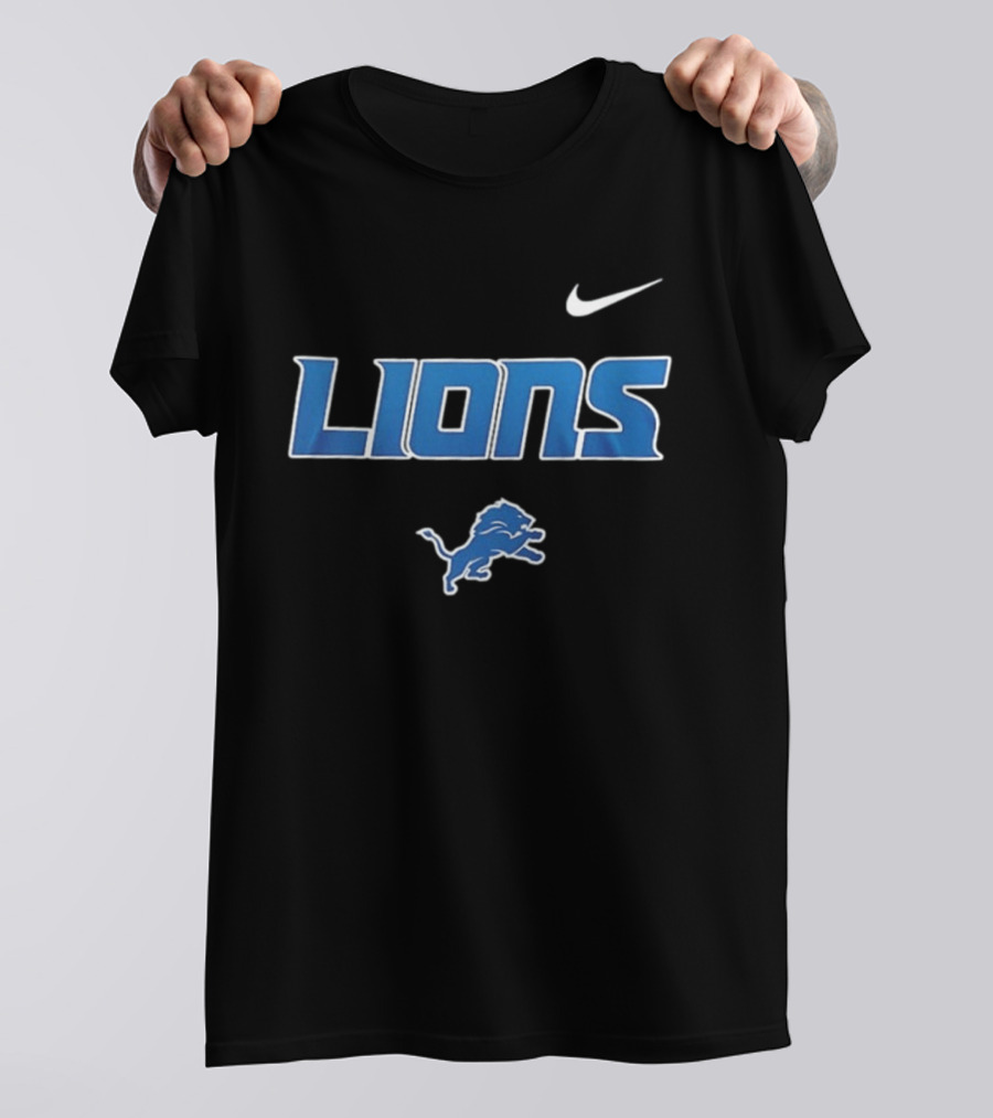 Detroit Lions Skeleton Blue Collar American Proud Mechanic Football Fan Gear T-Shirt