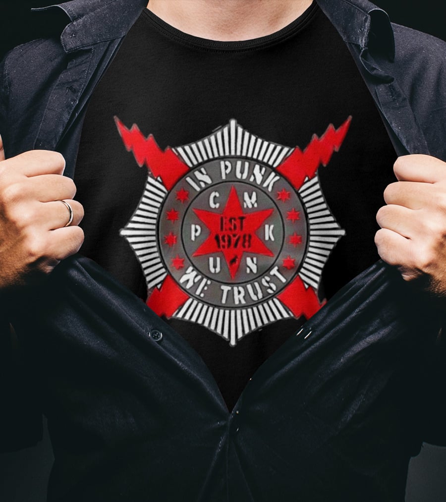 In Punk We Trust CM Punk Est 1978 Star And Lightning Motif T-Shirt