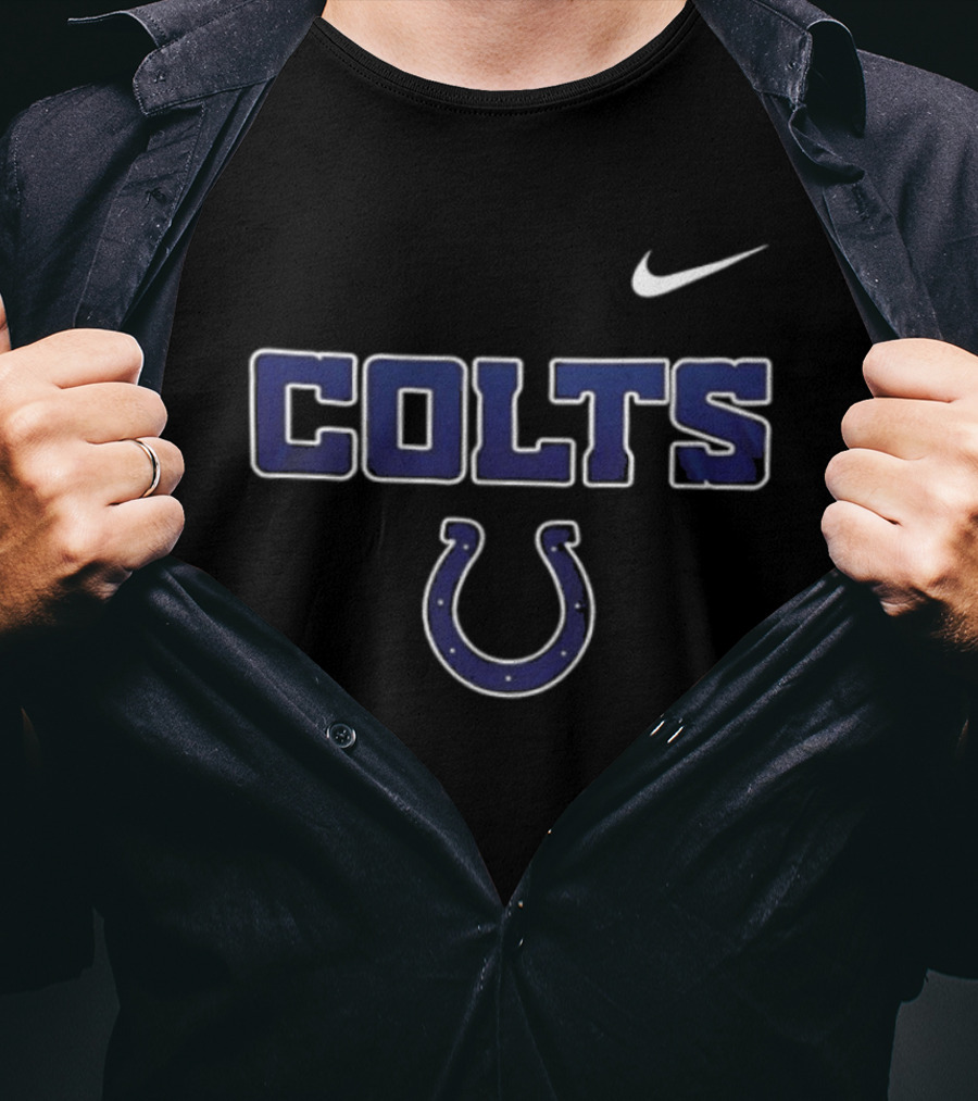 Indianapolis Colts Nike Skeleton Blue Colla American Proud Mechanic T-Shirt