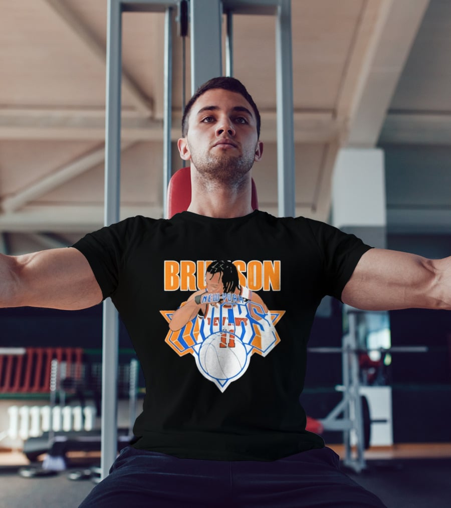 Jalen Brunson New York Knicks 11 Caricature Basketball T-Shirt