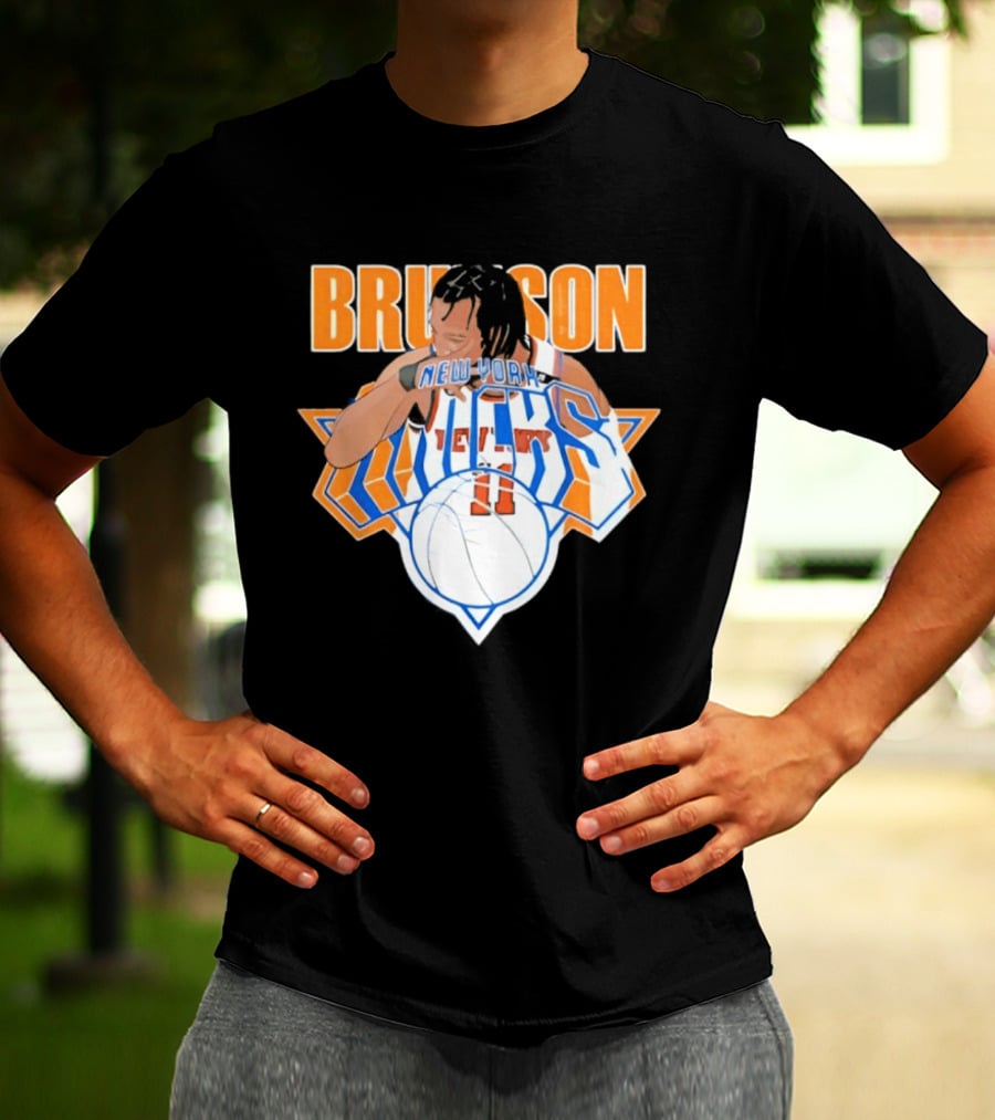 Jalen Brunson New York Knicks 11 Caricature Basketball T-Shirt