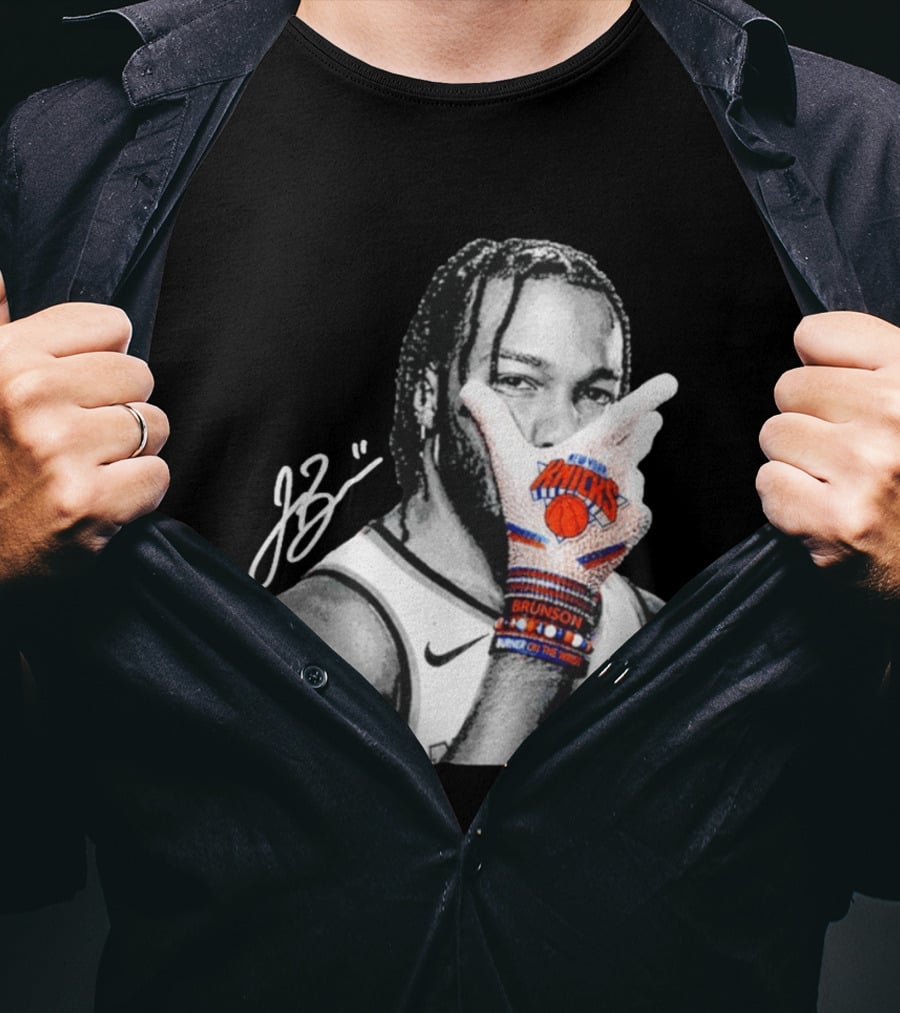 Jalen Brunson New York Knicks Burner Of The Year MJ Glove Pose T-Shirt