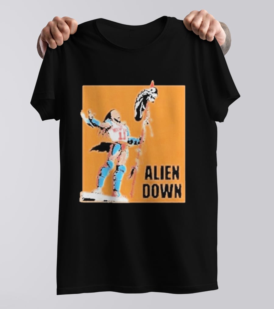Jalen Brunson Knicks 11 Alien Down Spurs Wemby T-Shirt