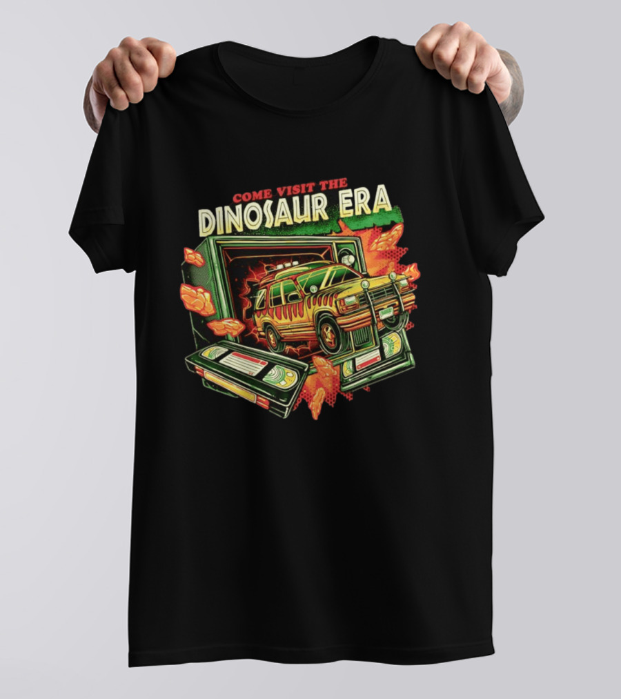Come Visit The Dinosaur Era Jurassic Park Ford Explorer 90s Movie VHS Adventure T-Shirt