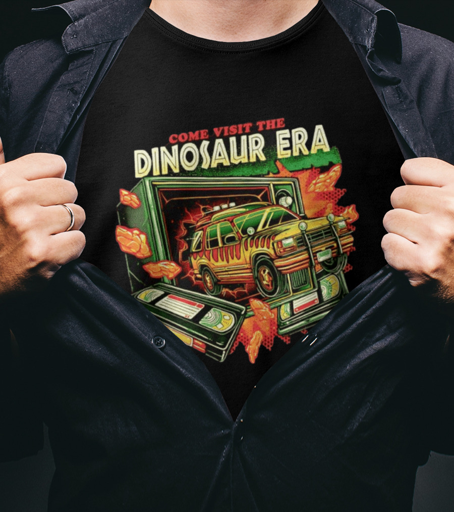 Come Visit The Dinosaur Era Jurassic Park Ford Explorer 90s Movie VHS Adventure T-Shirt