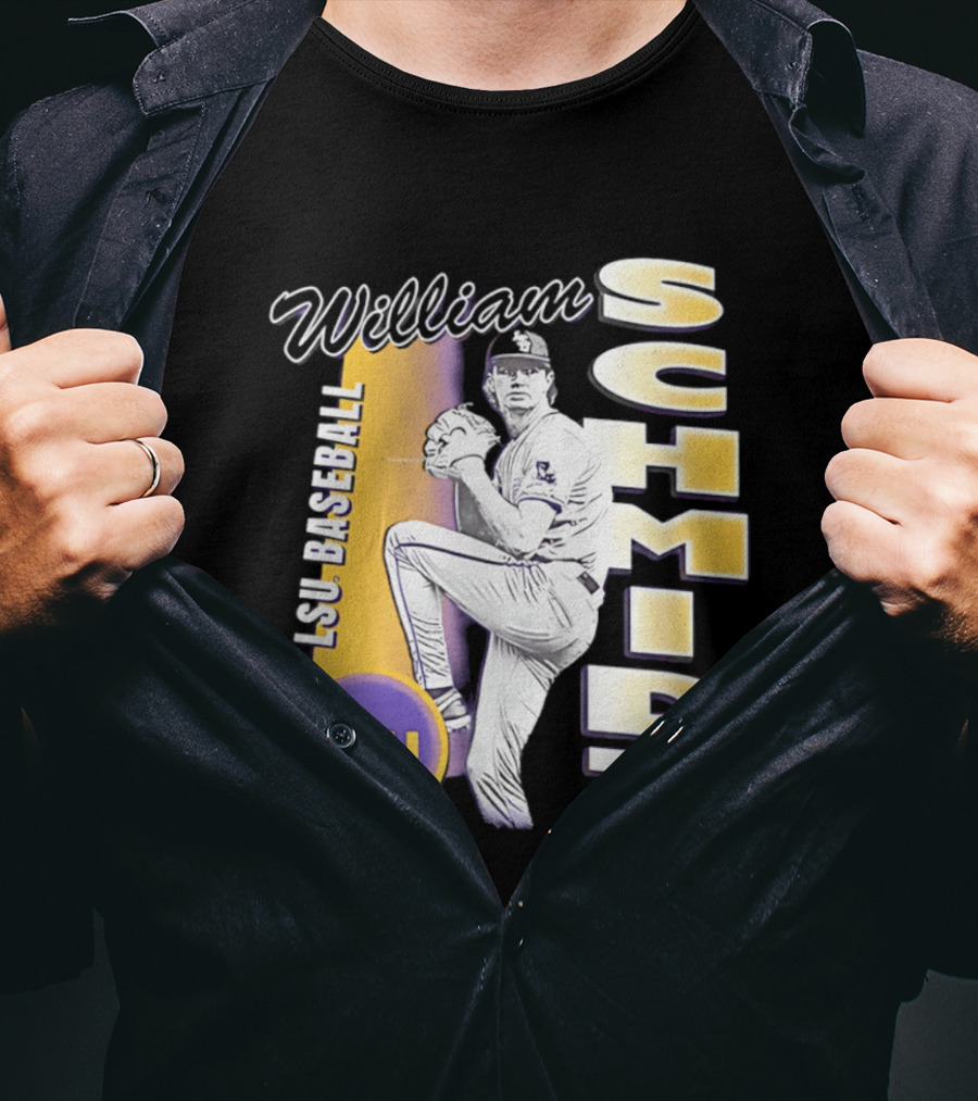 LSU Baseball William Schmidt Pitching Pose T-Shirt
