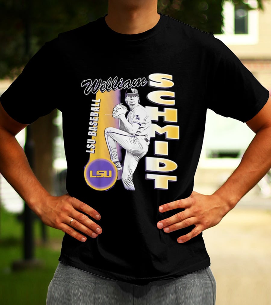 LSU Baseball William Schmidt Pitching Pose T-Shirt