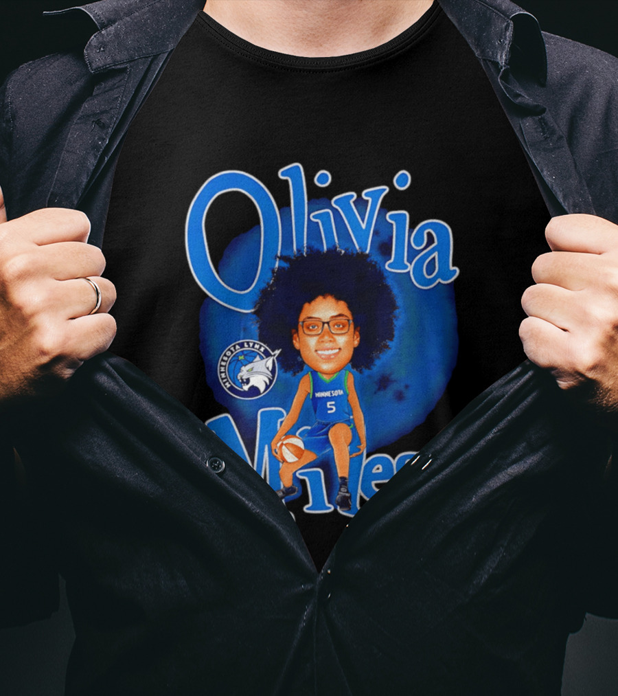 Olivia Miles Minnesota Lynx Basketball Player Caricature T-Shirt