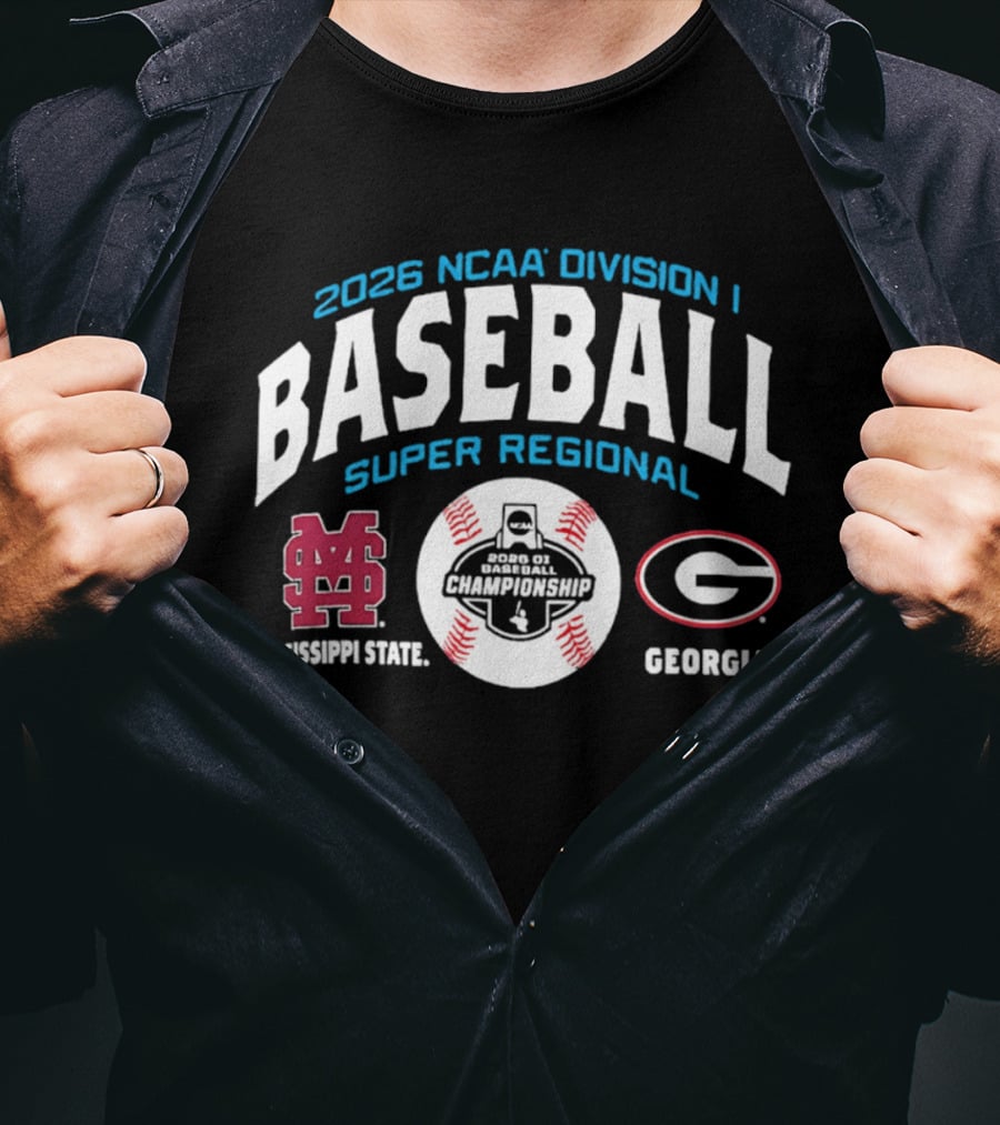2026 NCAA Division I Baseball Super Regional Mississippi State Vs Georgia T-Shirt