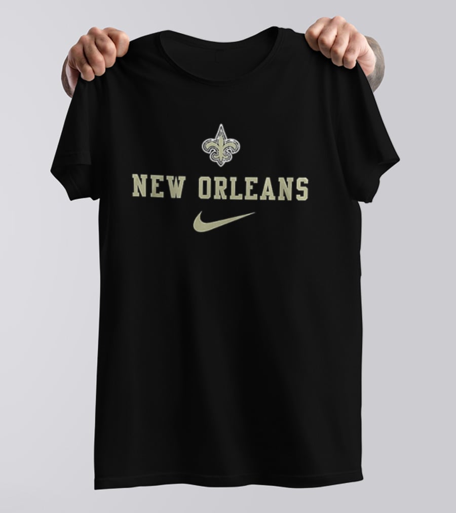 New Orleans Saints Jesus In My Heart Diamond Tears Fleur De Lis Nike T-Shirt