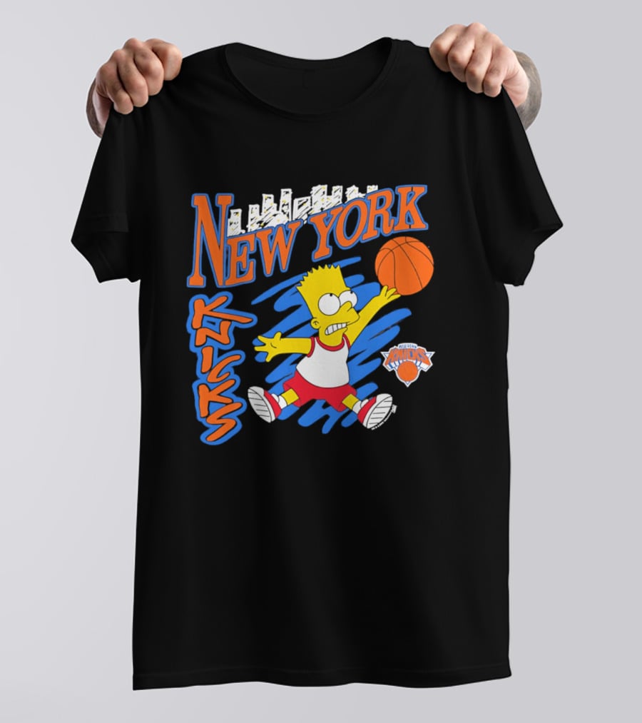 New York Knicks Bart Simpson Basketball Crossover Collaboration T-Shirt