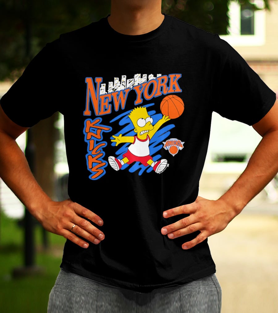 New York Knicks Bart Simpson Basketball Crossover Collaboration T-Shirt