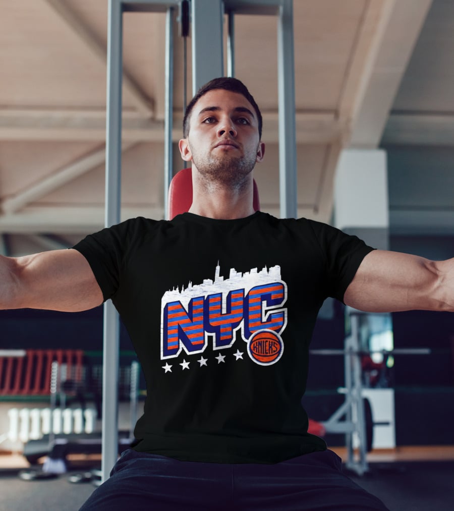 NYC Knicks Skyline Stars Basketball Fan Gear T-Shirt