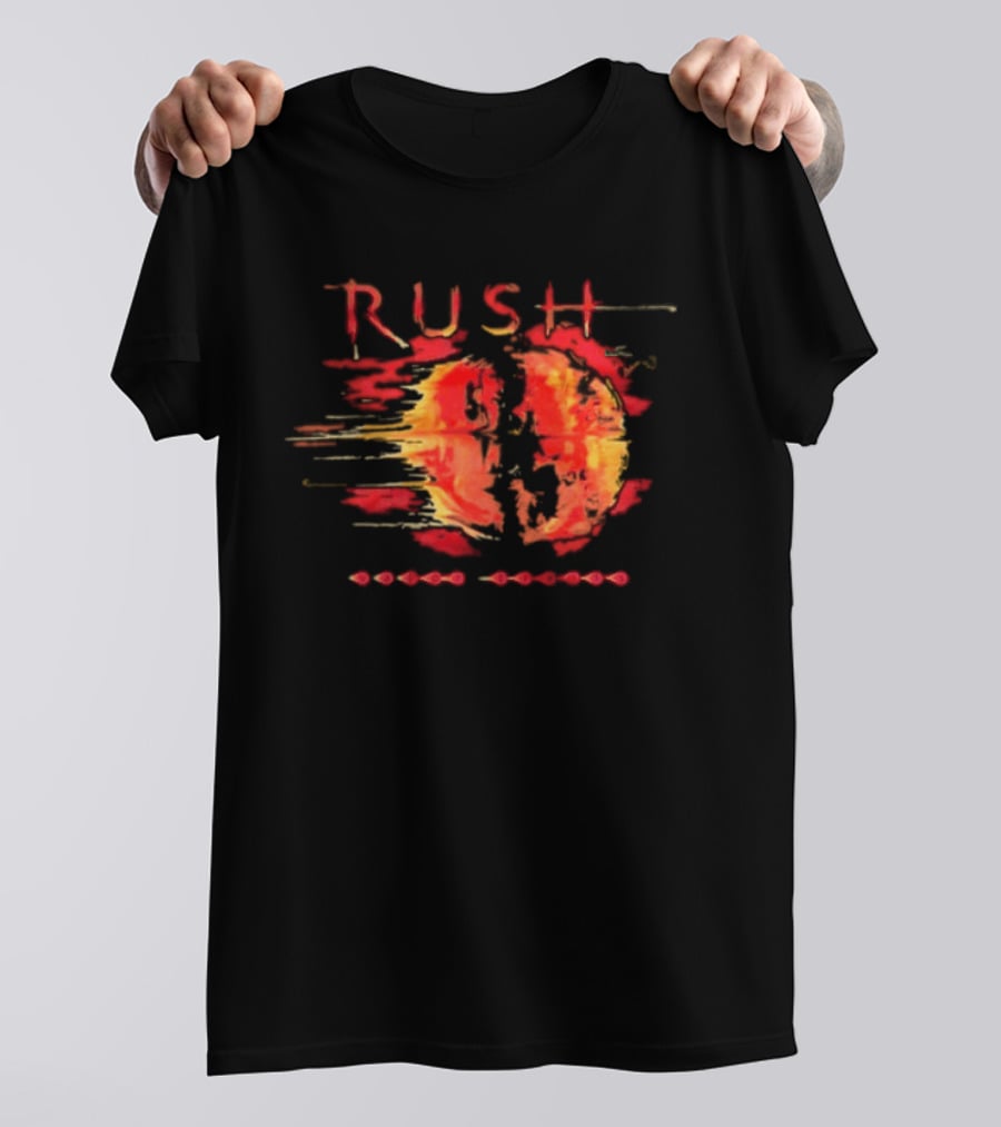 Rush Vapor Trails 2002 Tour Red And Orange Abstract Brushstroke T-Shirt