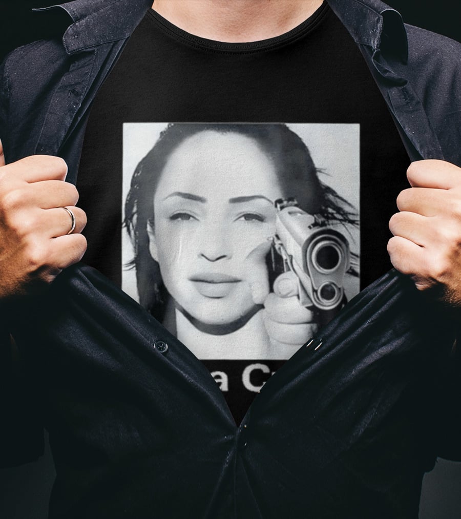 Sade Henryjawnson It Is A Crime Female Figure Pointing Pistol Image T-Shirt
