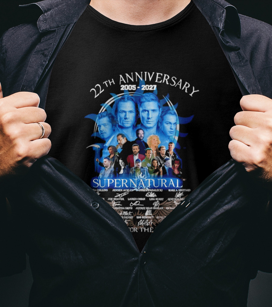 Supernatural 22th Anniversary 2005 2027 Thank You For The Memories Cast Montage Celebration T-Shirt