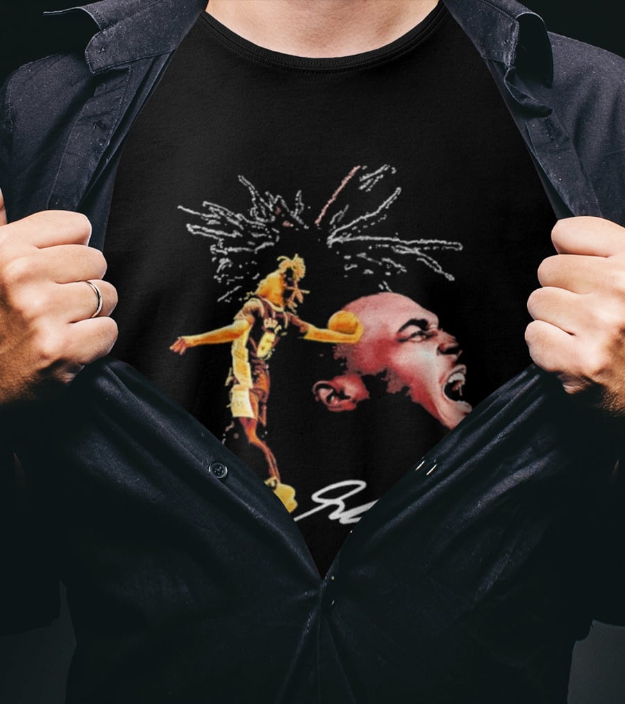 Stephon Castle San Antonio Spurs Basketball Dynamic Player Action And Iconic Expression T-Shirt