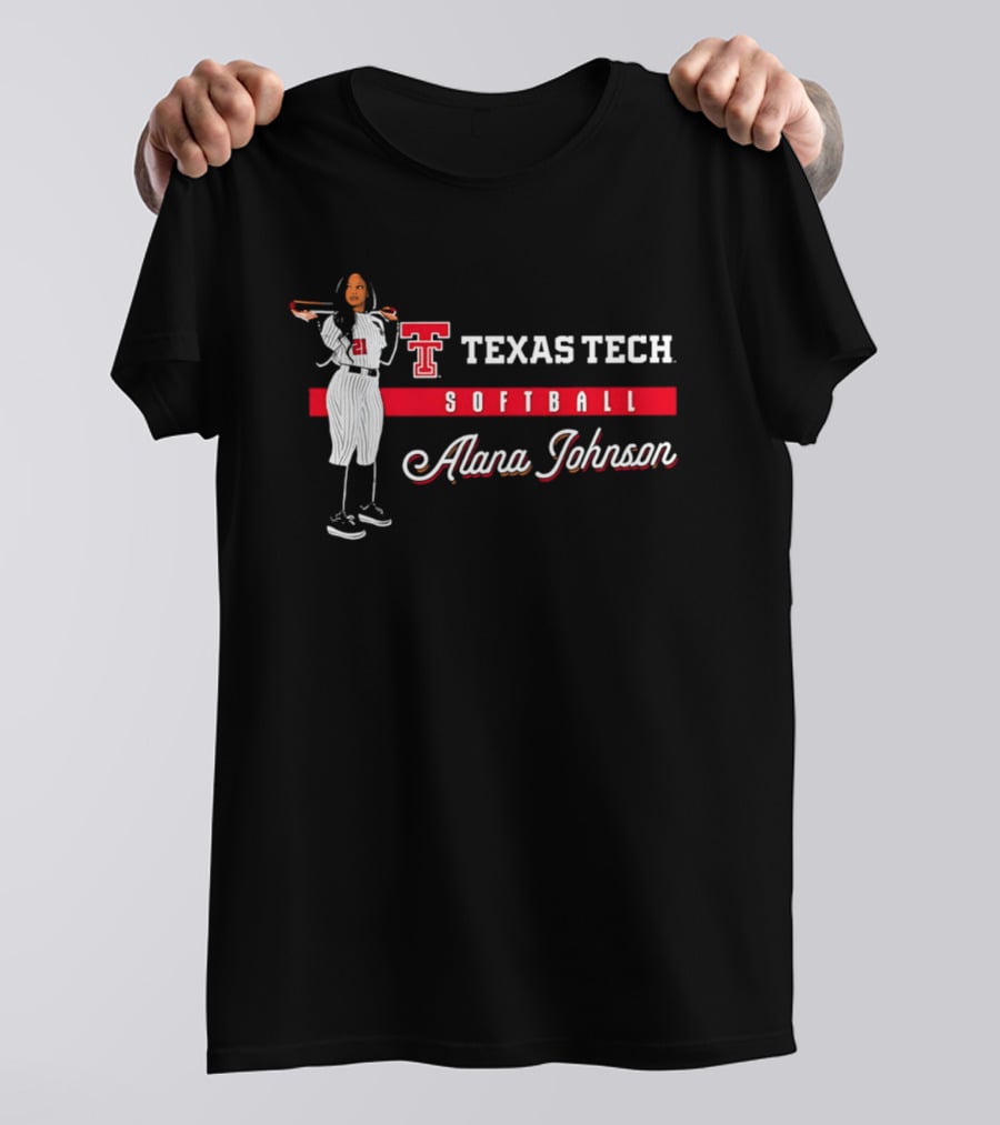 Texas Tech Softball Alana Johnson Team Spirit Logo Player 21 T-Shirt