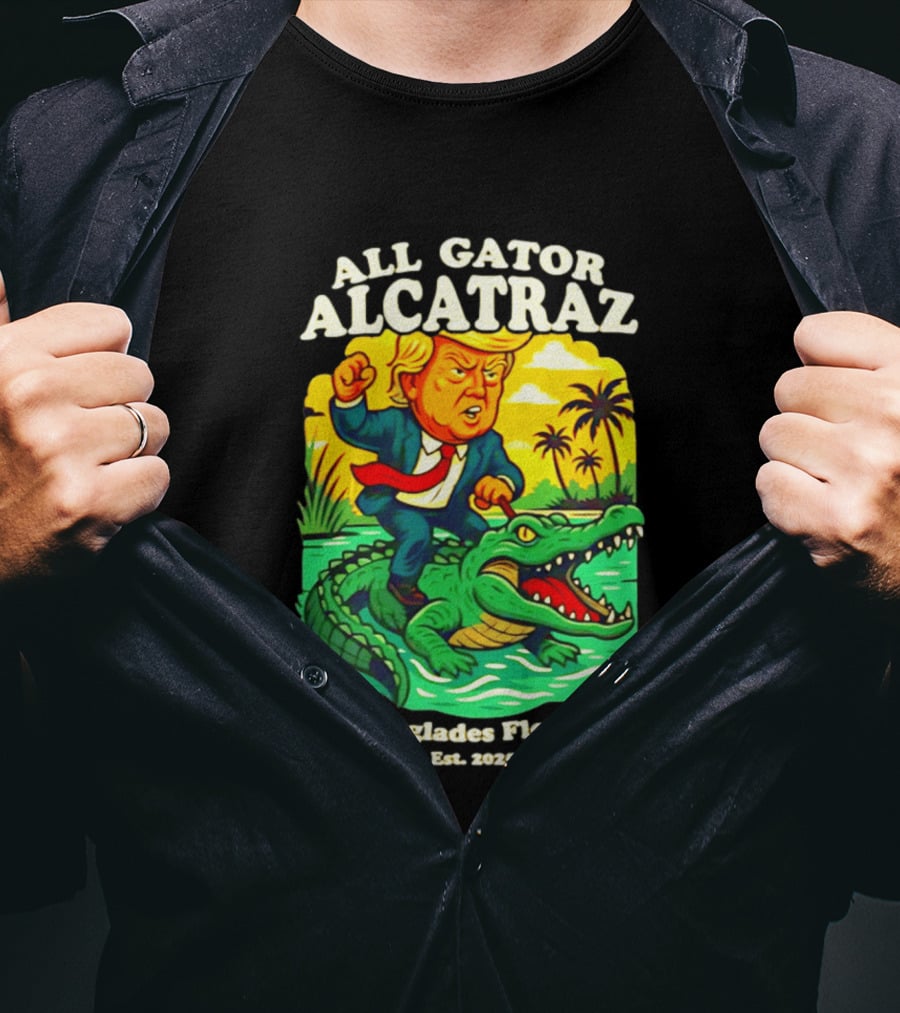 All Gator Alcatraz Everglades Florida Est 2025 T-Shirt