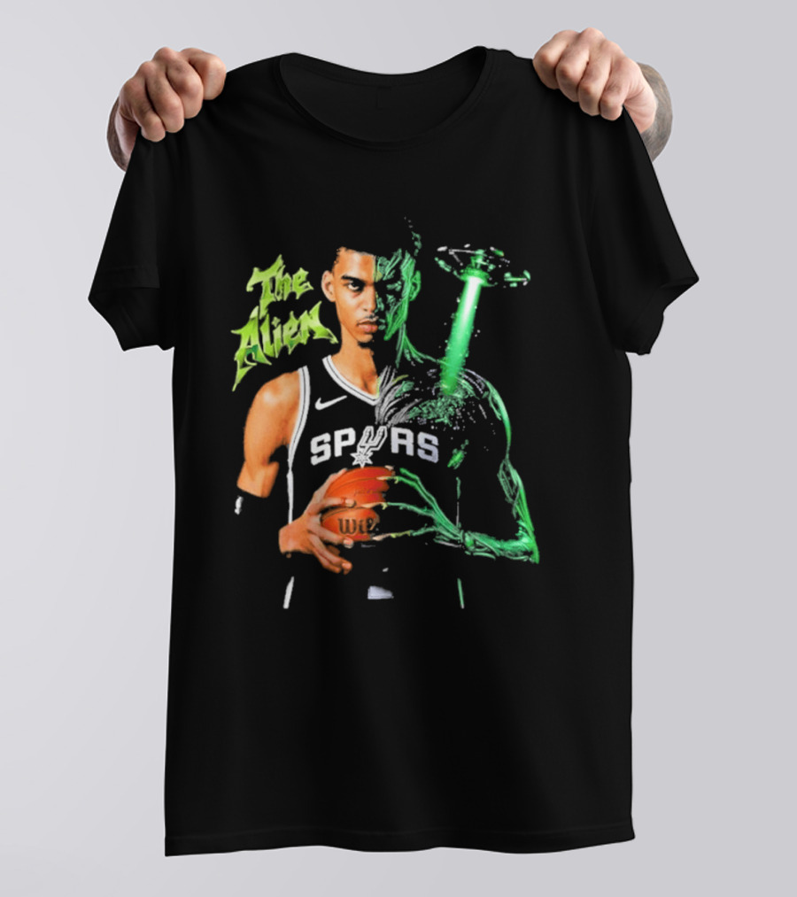 Wembanyama Spurs The Alien UFO NBA Player T-Shirt