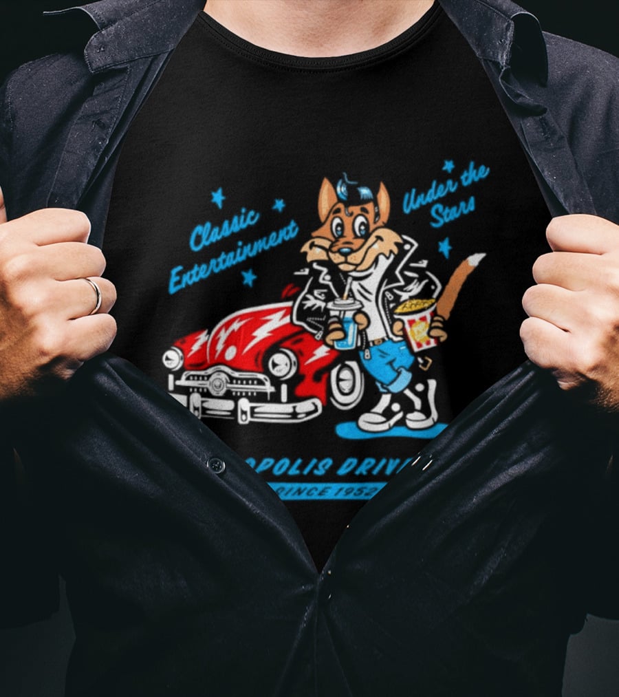 Kanopolis Drive In Wolf Classic Entertainment Under The Stars Since 1952 T-Shirt