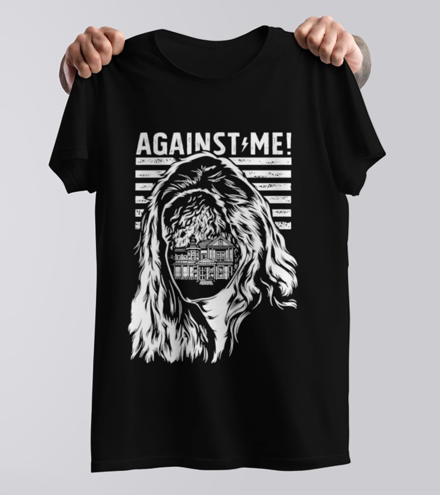 Against Me Punk Rock Gorilla Silhouette Stripes T-Shirt
