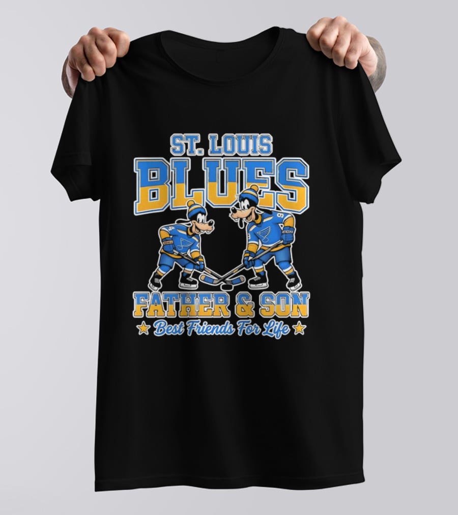 St. Louis Blues Disney Goofy Father & Son Best Friends For Life T-Shirt