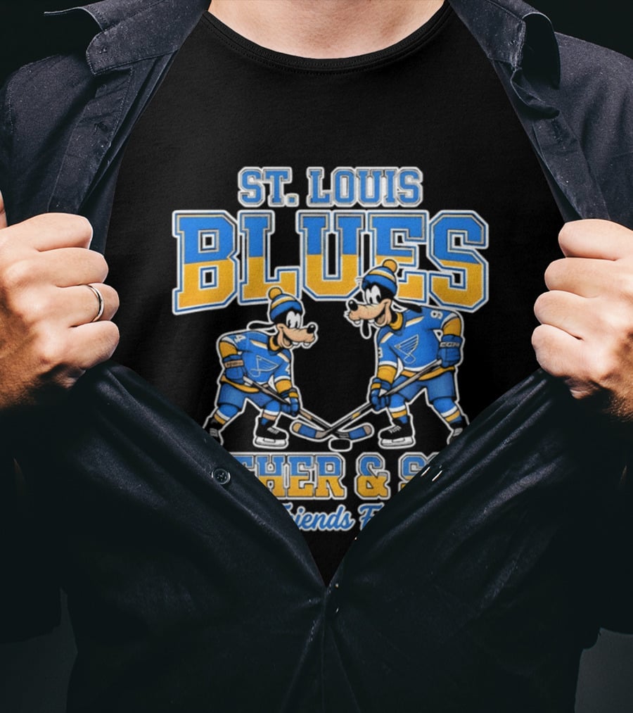 St. Louis Blues Disney Goofy Father & Son Best Friends For Life T-Shirt