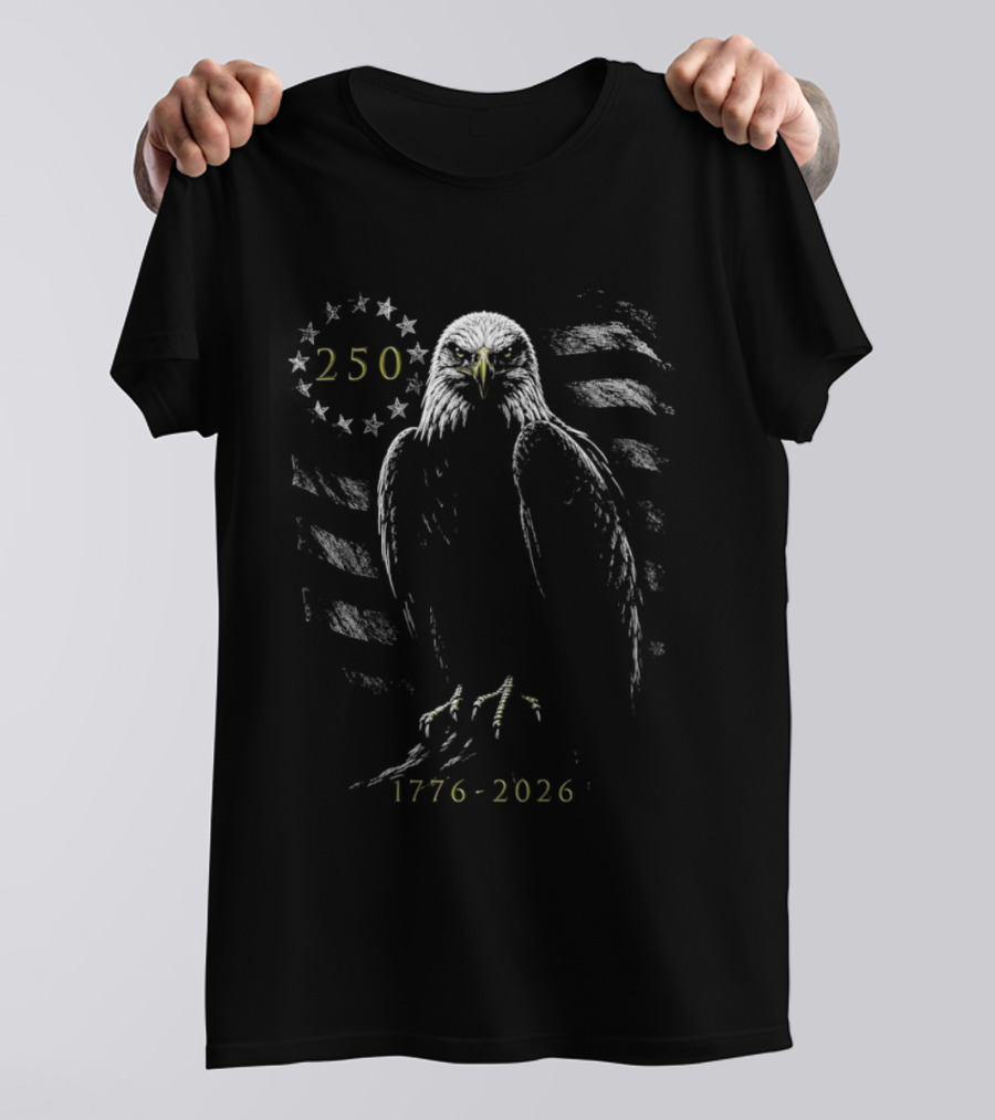 American Bald Eagle 250th Anniversary 1776 2026 Celebration Patriotic T-Shirt