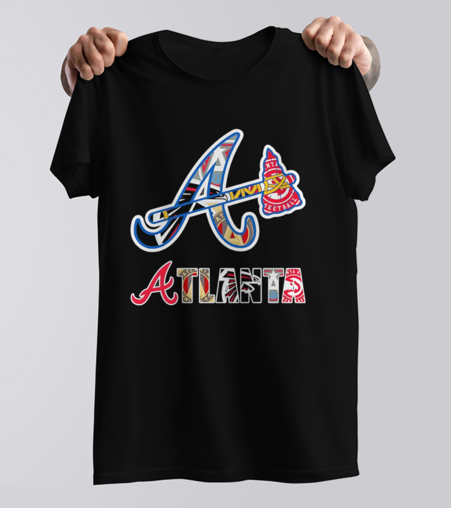 ATL Braves Falcons Hawks United Atlanta Major Sports Team Mashup T-Shirt