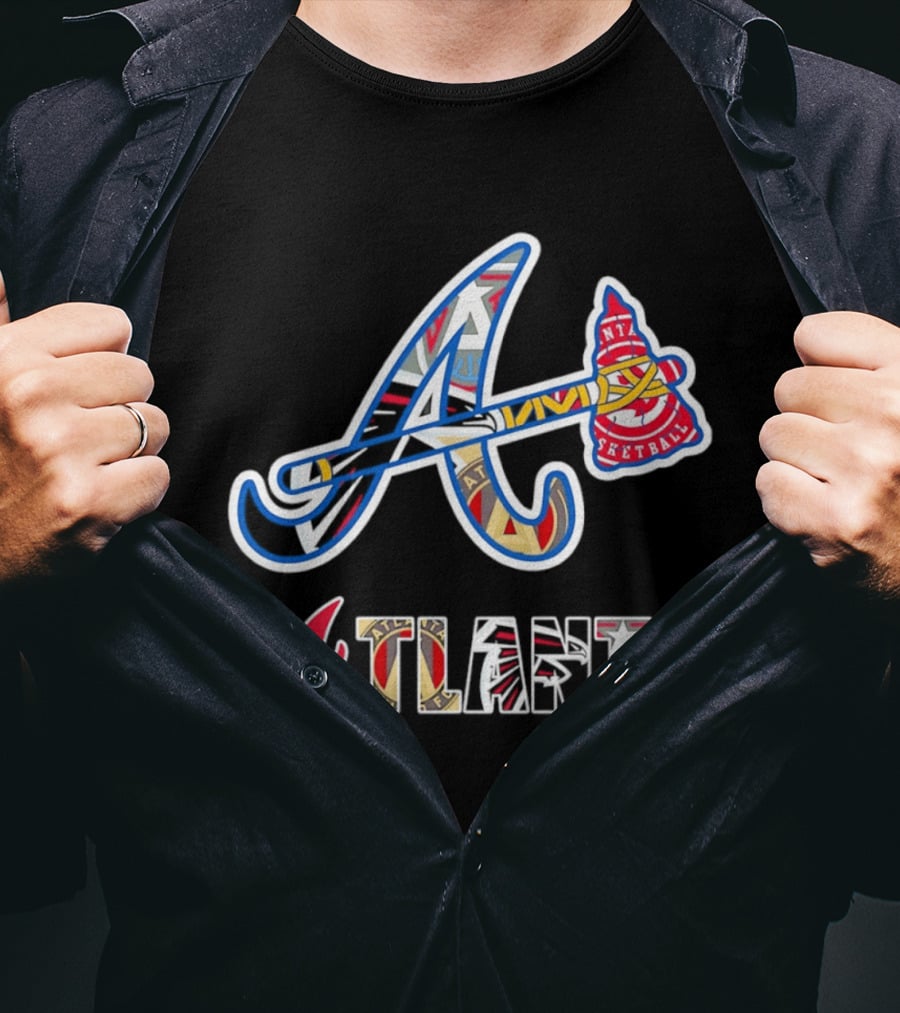 ATL Braves Falcons Hawks United Atlanta Major Sports Team Mashup T-Shirt