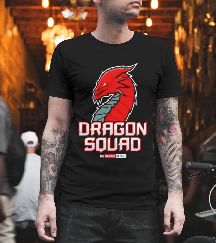 Dragon Squad The Damage Report Red Dragon Head T-Shirt