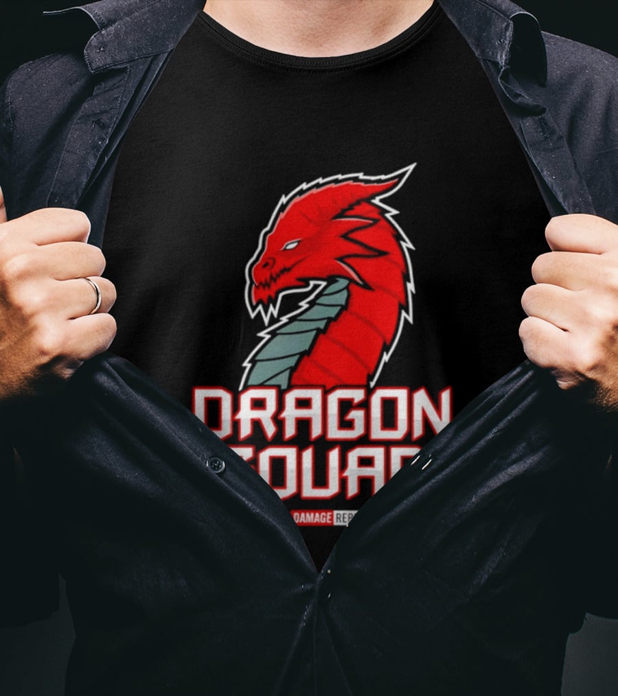 Dragon Squad The Damage Report Red Dragon Head T-Shirt
