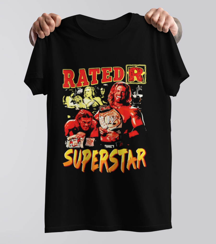 Rated R Superstar WWE Champion Edge Title Belt Wrestler T-Shirt