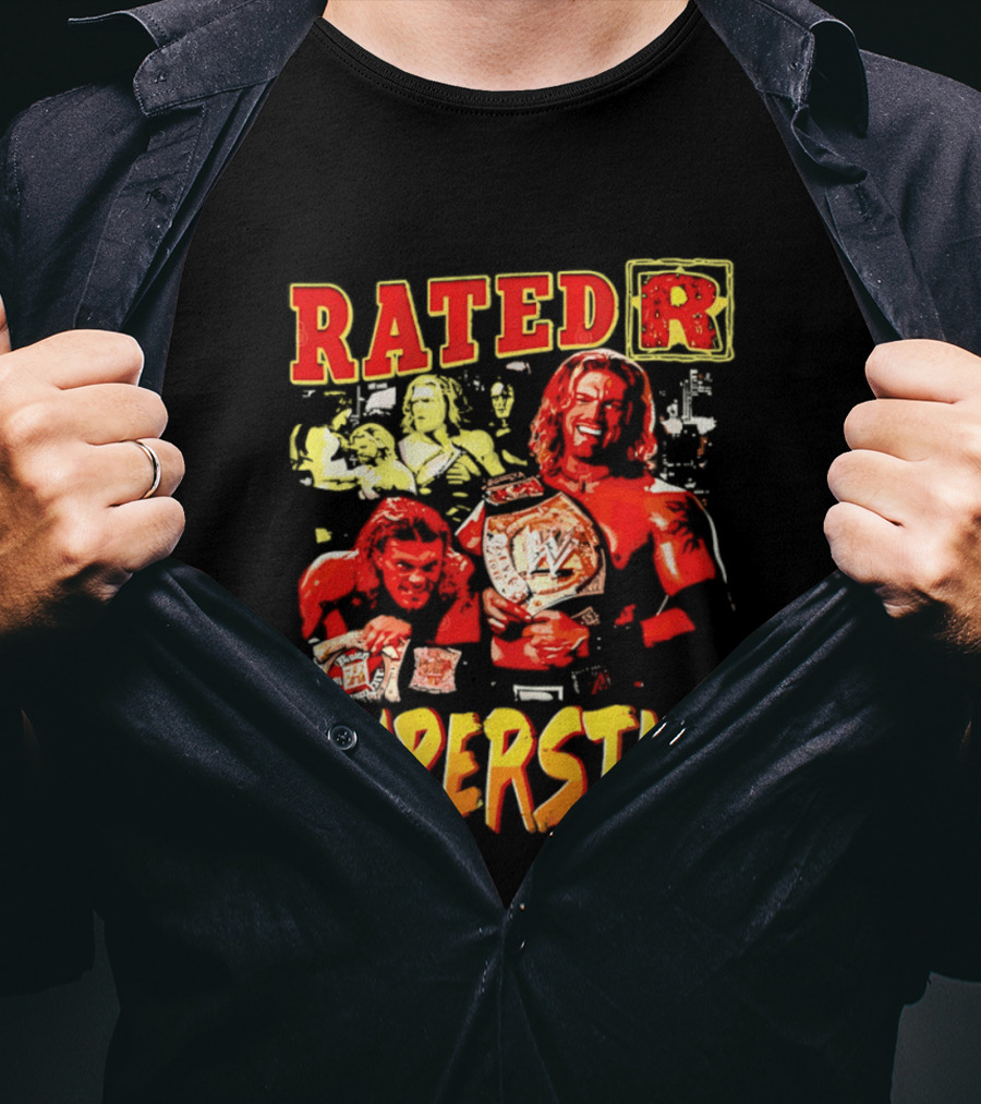 Rated R Superstar WWE Champion Edge Title Belt Wrestler T-Shirt