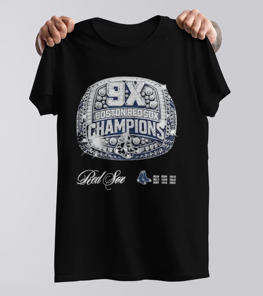 Boston Red Sox 9X Champions Ring T-Shirt