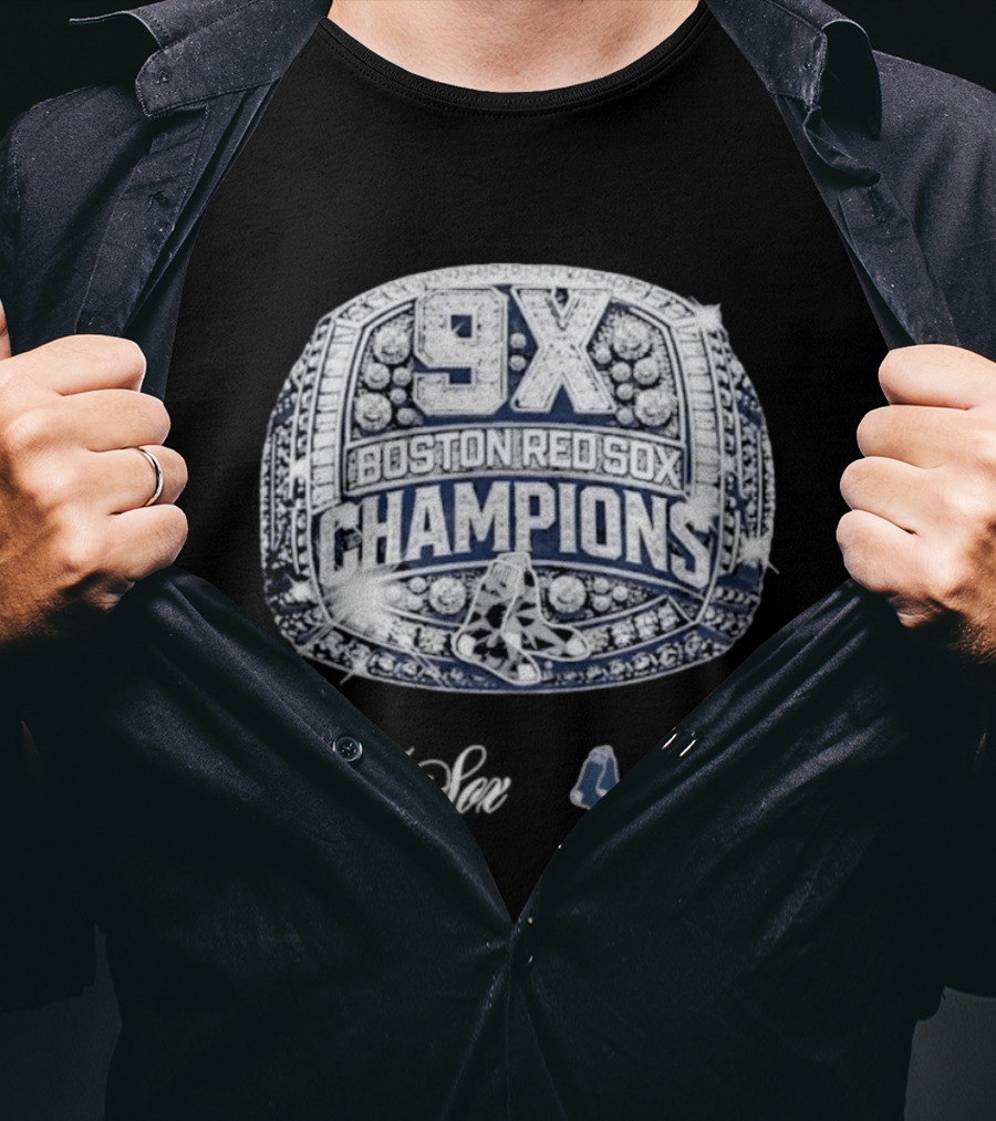 Boston Red Sox 9X Champions Ring T-Shirt