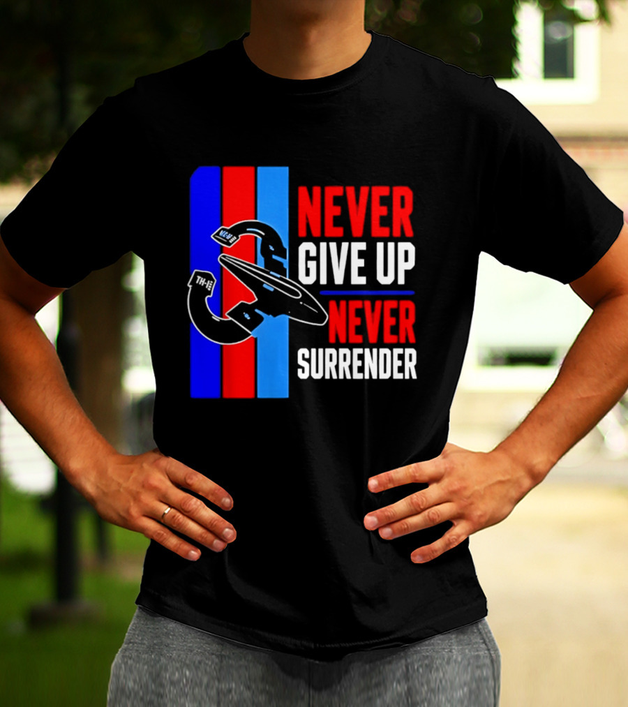 Galaxy Quest Never Give Up Never Surrender NSEA Protector Starship T-Shirt